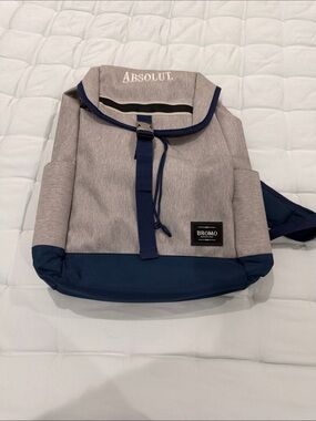Gray and Navy Canvas Backpack by ABSOLUT